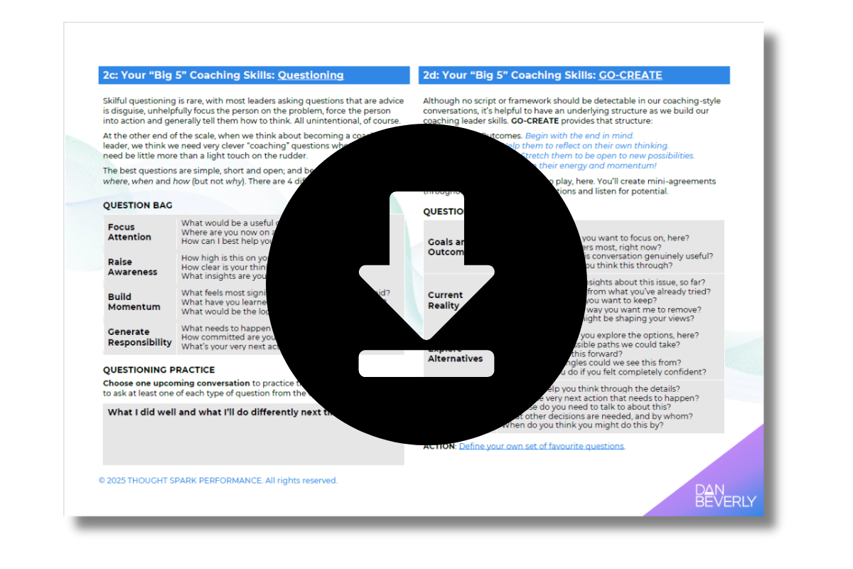 Download Your Performance Coaching Leader Workbook